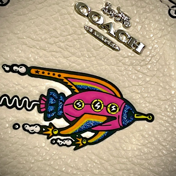 Cosmic Coach Corner Zip Rocket Print Wristlet CW864 - Picture 3 of 16